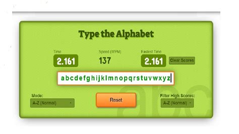 Type The Alphabet Game.